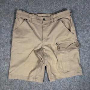 Duluth Trading Co Coolmax Flex Firehose Shorts Mens 34 Tan Excellent Cargo 46229